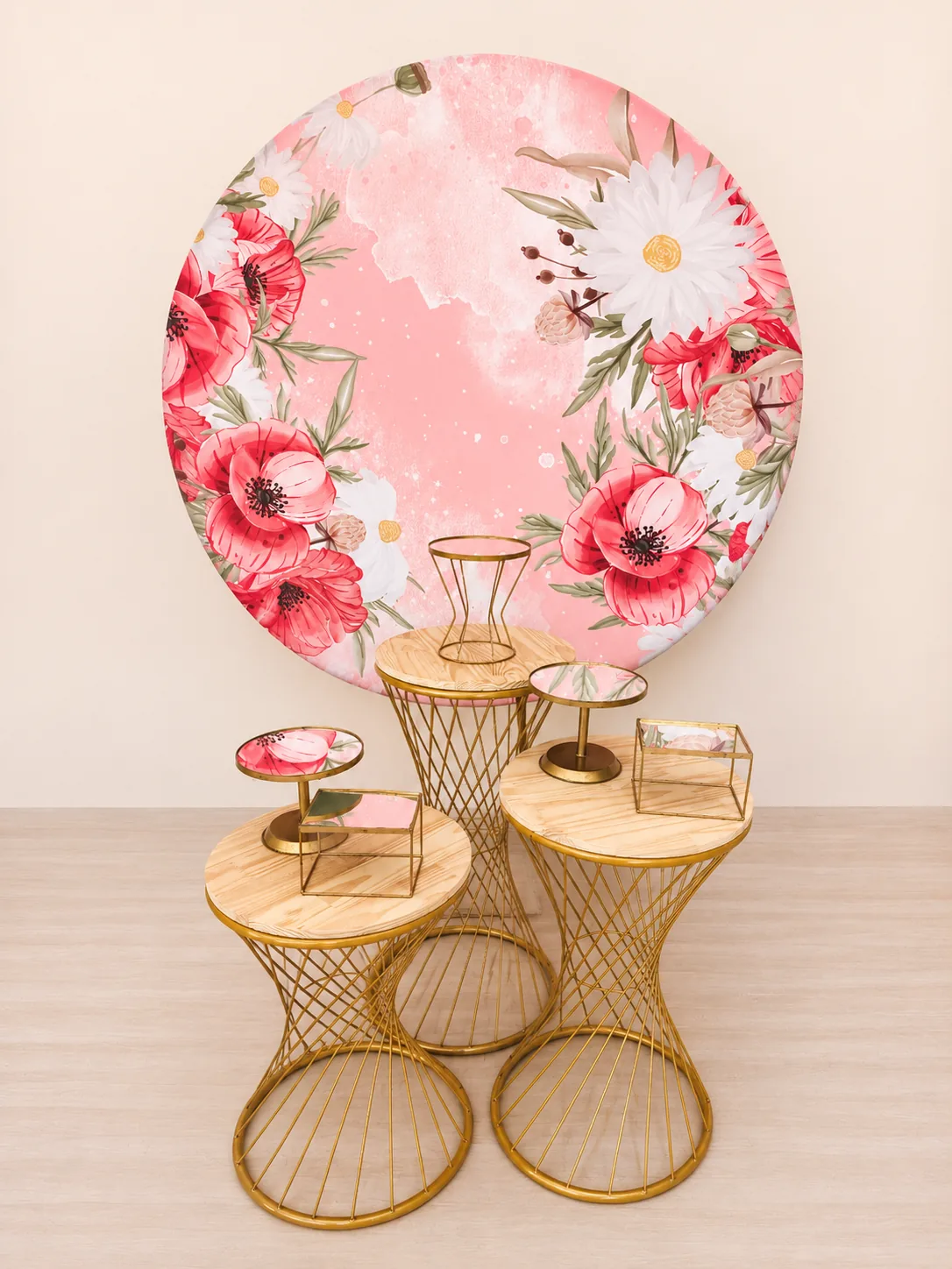 Cenário floral Sakura da Mana Festas